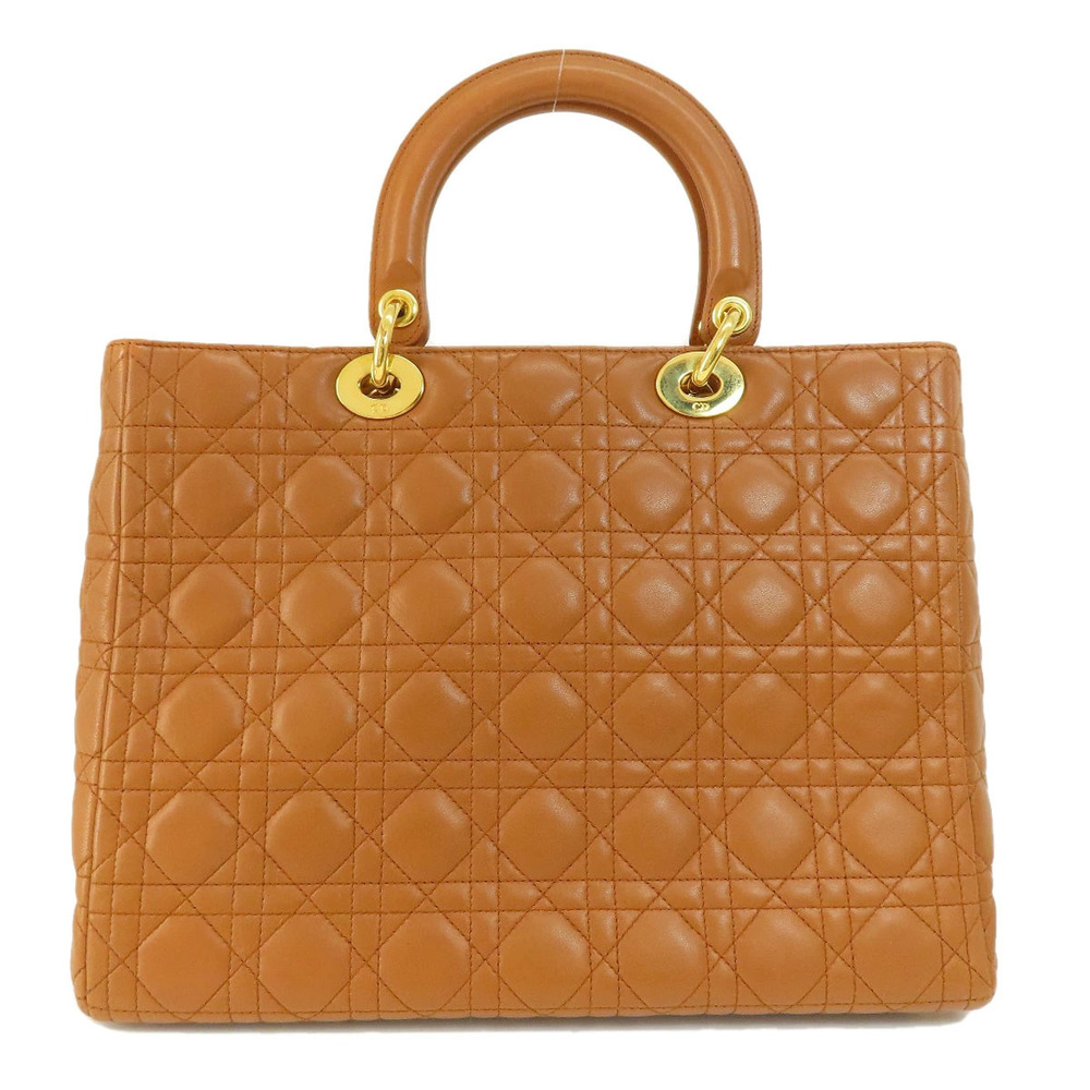 Dior  Christian Cannage Lady calfskin 2way handbag quilted Black